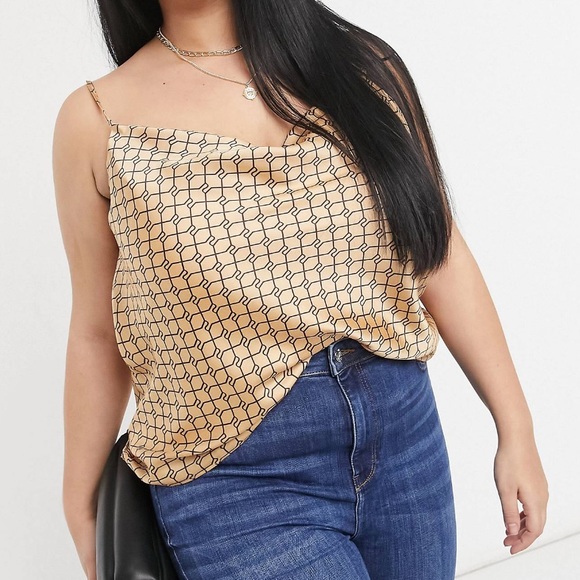 ASOS Curve Tops - Cowl Neck Silky Tank